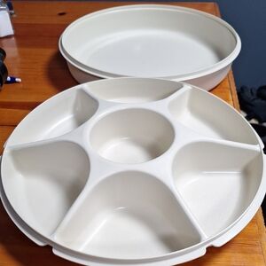 Tupperware Cream Serving Tray